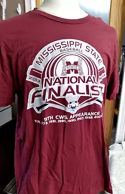 Mississippi State Baseball 2013 National Finalist CWS NCAA  XL Shirt Blue 84 NWT • $29.59