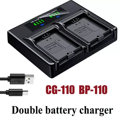 Dual Battery Charger For Canon BP-110 CG-110 VIXIA HF R20 HFR20 R200 R21 R28 R27 • $10.99