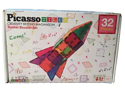 PicassoTiles 32 Piece Magnetic Building Block Rocket Booster Theme Set PT32 • $8