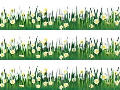 Grass White Daisy Flowers Floral Ribbon Border Edible Cake Topper Wafer Or Icing • £4.72