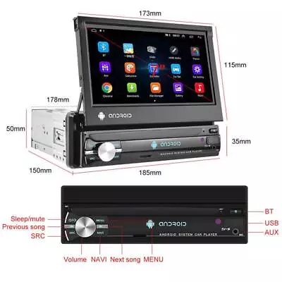 7 Inch 1DIN Telescopic Touch Screen Android 10.0 GPS Navi WIFI USB MP5 Player • $189.99