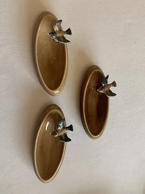 Three Vintage Wade Whimtray Porcelain Flying Bluebird Trinket Dishes • £4.99