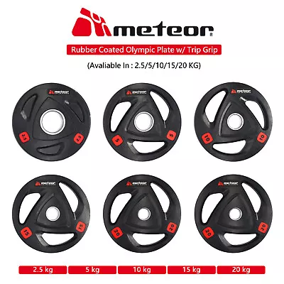 METEOR Rubber Olympic Weight Plate Weight Lifting Bumper Barbell Dumbbell • $61.51