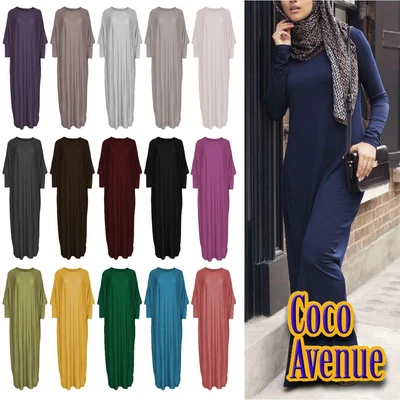 £20.75 • Buy Ladies Plain Abaya Islamic Kaftan Burkha Farasha Jilbab Long Jersey Maxi Dress