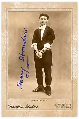 HARRY HOUDINI Magician Escape Artist Debunker Photograph A+ Reprint Cabinet Card • $11.99