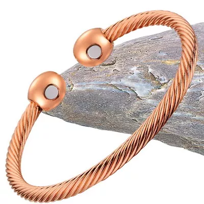 Magnetic Bracelet Ladies Mens Bangle Copper Healing Therapy Arthritis Pain Cuff • £5.55