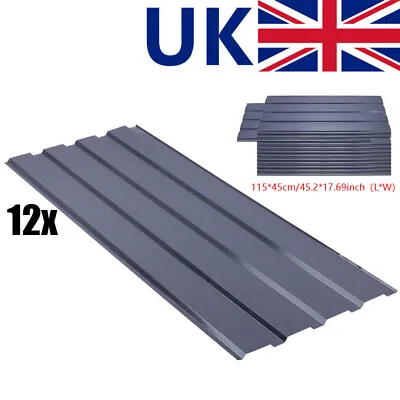 12X Roof Sheets Corrugated Garage Carport Shed Metal Roofing Panels Dark Grey • £55.96