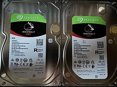 Seagate IronWolf 8TB X 2 NAS Drive 3.5  (ST8000VN004) PAIR (TWO DRIVES) • £280