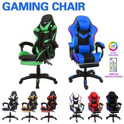 $139 • Buy Gaming Chair Office Seating Racing Computer PU Leather Executive Racer Footrest
