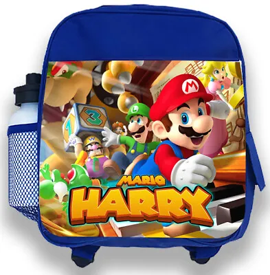 £19.99 • Buy Personalised Kids Backpack Any Name Mario Boys Childrens Back To School Bag 1