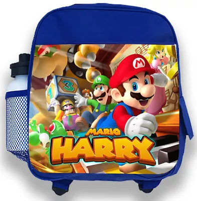 Personalised Kids Backpack Any Name Mario Boys Childrens Back To School Bag 1 • £19.99