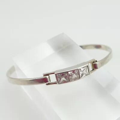 Sterling Silver 925 Hinged Cubic Zirconia Kit Heath Bangle 12.0 Grams  • £19.99
