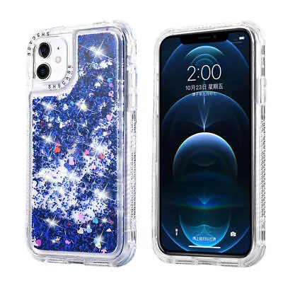 For IPhone 13 12 11 14 Pro XR 6 7 8+ Glitter Full Hard Back Hard Silicon Case • £46.61