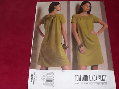 🌸 Vogue American Designer #v1091-tom & Linda Platt-ladies Dress Pattern 8-24 Ff • $18.99