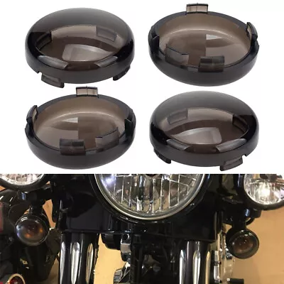 4PCS Motorcycle Smoked Turn Signal Light Flat Lens Covers For Harley Touring Cvo • $11.50