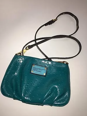 Marc By Marc Jacobs Classic Q Percy Patent  Crossbody Bag Ocean Blue Turquoise S • $69.99