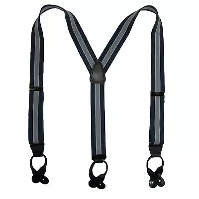 New CTM Men's Elastic Button End Stripe Dress Suspenders • $21.94