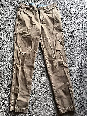 J. Crew Mens Utility Worker Pants 33 X 34 Brown Cotton Hemp Relaxed Fit • $16.07