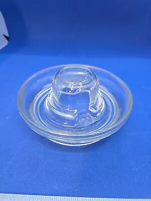 Vintage Rare Clear Glass Chicken Waterer Feeder Dish Fountain. PAT. APPL'D FOR • $8