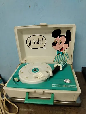 Vintage Walt Disney Mickey Mouse Record Player - General Electric (tr) • $39.99