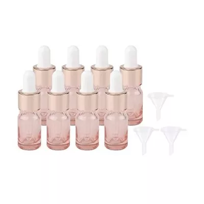 8 Pack 5ml Pink Dropper Bottles Empty Refillable Glass Sample Vials Essentia... • $18.06