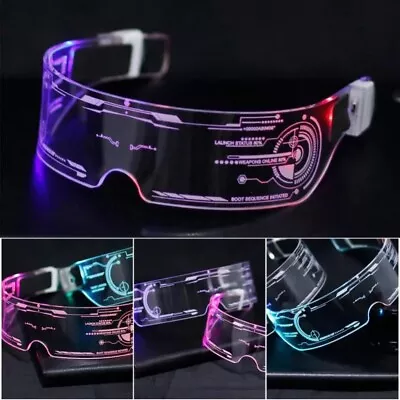 LED Light-emitting Glasses Colorful Luminous Glasses Cyber Style Parties Bar • £7.99