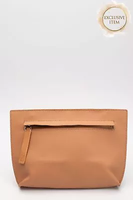 RRP€220 ZIMMERMANN Leather Clutch Bag Beige Zipped • $2.74