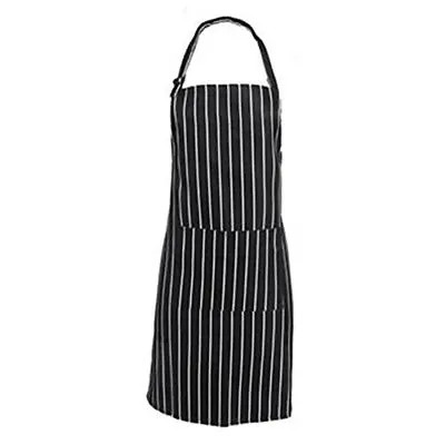 £3.89 • Buy Catering Chef Cooks Butchers Bistro BBQ Apron Striped Cooking Baking Bib Pocket