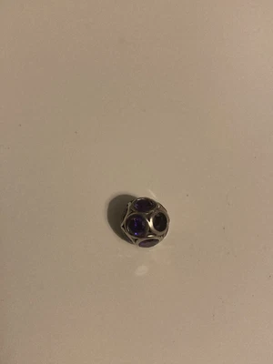 £25 • Buy Amore & Baci 925 Silver And Zirconia Multi Bezel Purple Charm Bead