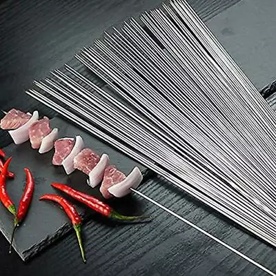 Barbecue Skewers 100PCS Grilling Stainless Steel BBQ Needle Sticks Metal Meat • $22.14