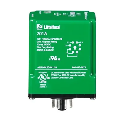 ⚡️Littelfuse 201A 3-Phase Plug-In Dual Range Voltage Monitor 190-480VAC 50/60Hz • $83.60