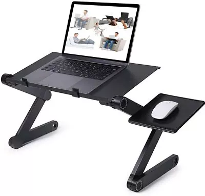 Adjustable Laptop Table Computer Desk Notebook Stand Bed Tray Cooling Mouse Pad • £17.49