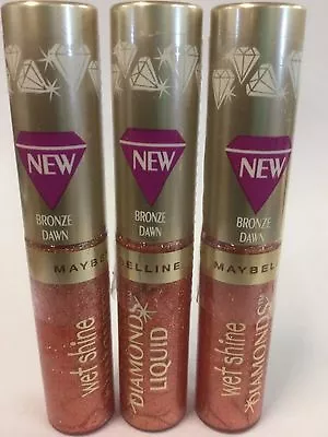 3 X Maybelline Wet Shine Diamonds Liquid Lipcolor Lip Gloss BRONZE DAWN  Sealed. • $28.04