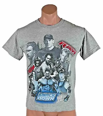 WWE RAW Smackdown VTG T-Shirt Boy's M John Cena Triple H Undertaker Boogyman USA • £27.71