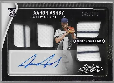 2022 Panini Absolute Aaron Ashby Tools Of The Trade Rookie Jersey Auto RPA /199 • $11.99