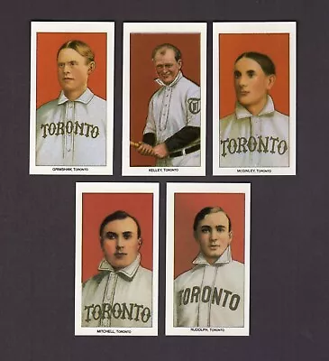 1909-1911 T206 TORONTO MAPLE LEAFS Complete 5-card Team REPRINT Set | CCC 1988 • $4.95