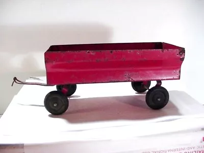 Vintage Metal ERTL Farm Wagon Toy - Red With Black Rubber Wheels And Tailgate  • $31.50