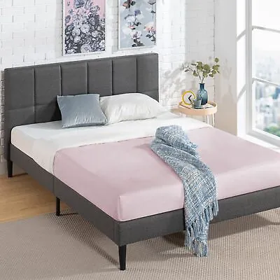 $269 • Buy Double Bed Frame Fabric Wooden Mattress Base Platform LEO - Zinus