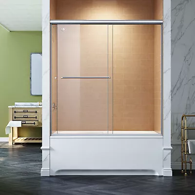 SUNNY 60 X62  Double Sliding Shower Door Shower Enclosure With 1/4  Glass Panel • $320.99