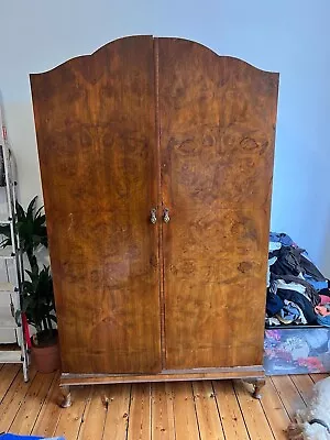 Antique Wardrobe Solid Wood With (walnut?) Veneer. • £75