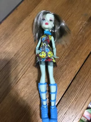 Monster High Frankie Stein Doll Emoji Dress Blue Boots • $8