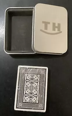 Playing Cards In Metal Tin Case NEW SEALED DECK Initials  TH  • $4