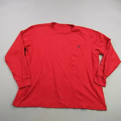 Polo Ralph Lauren Shirt Mens XL Long Sleeve Crew Neck Outdoors Red Pocket • $16.97