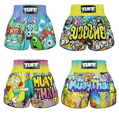 TUFF Muay Thai Shorts Boxing Shorts MMA Kickboxing Training Gym Shorts R7 • $45.99