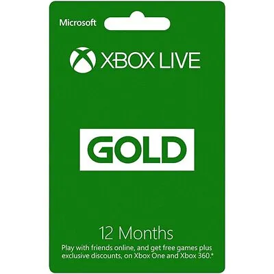$65.99 • Buy Microsoft Xbox Live Subscription 12 Month Gold Membership Card UNITED STATES