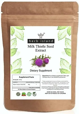 Milk Thistle Seed Extract Powder 80% Silymarin Liver Detox Pure & High Quality • £14.96