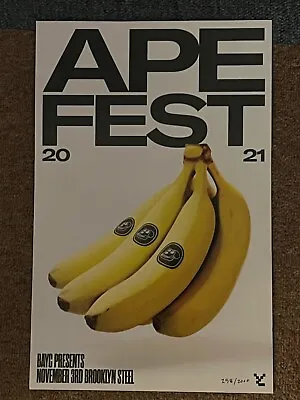 BORED APE YACHT CLUB BAYC APE FEST WAREHOUSE PARTY 2021 POSTER 11 X17  1971/2000 • $299.99