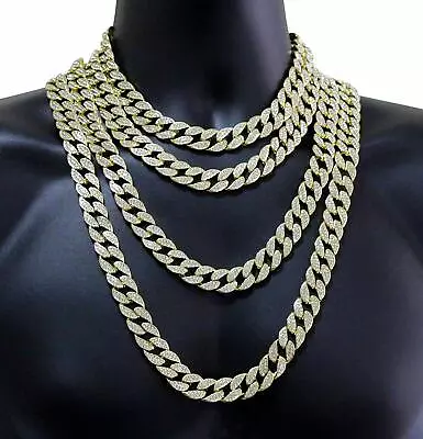 Hip Hop Men Quavo Gold Iced 15mm 16''-30'' Miami Cuban Choker Chain Necklace • $7.49