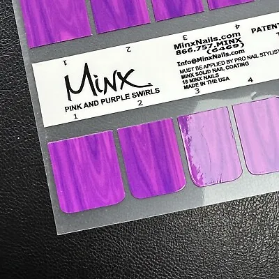 Minx Professional Nail Wraps - Pink And Purple Swirls • £15