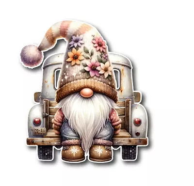 Gnome Vinyl Decal Sticker Gnome Old Truck Sticker Decal • $2.59